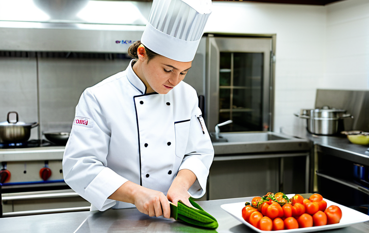 CAP Cuisine Student**

"A focused student, fully clothed in a clean, white chef's coat, practicing knife skills on vegetables in a well-equipped, professional French culinary school kitchen. Bright, natural light. Safe for work, appropriate content, professional, family-friendly, perfect anatomy, correct proportions, well-formed hands, proper finger count, natural pose, modest attire."

**