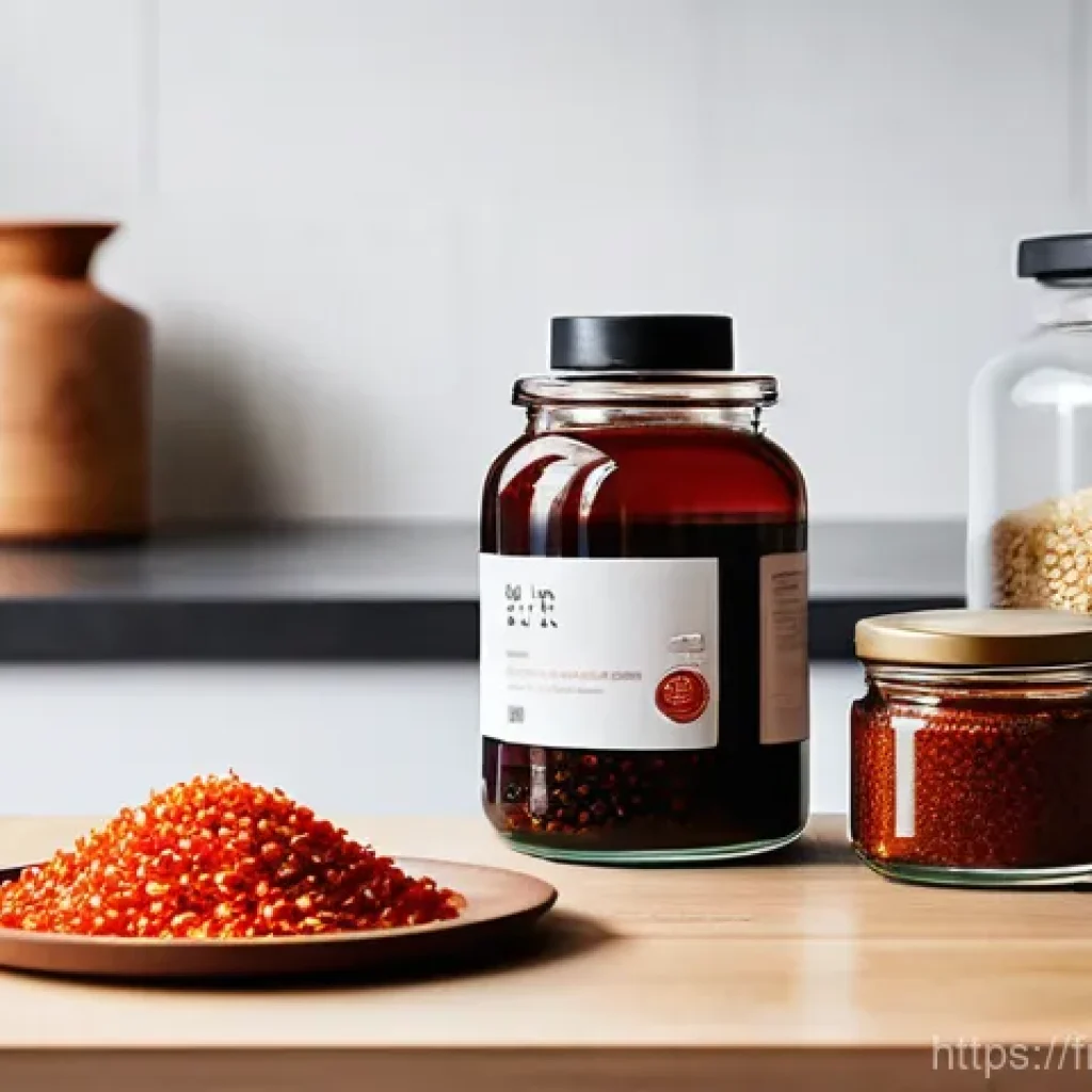 한식조리 자격증 실무 핵심 스킬 - **Prompt:** A beautifully arranged still life of essential Korean cooking ingredients on a minimalis...